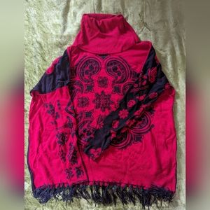 Desigual red and black designer sweater